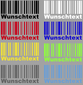 Aufkleber Barcode mit Wunschtext